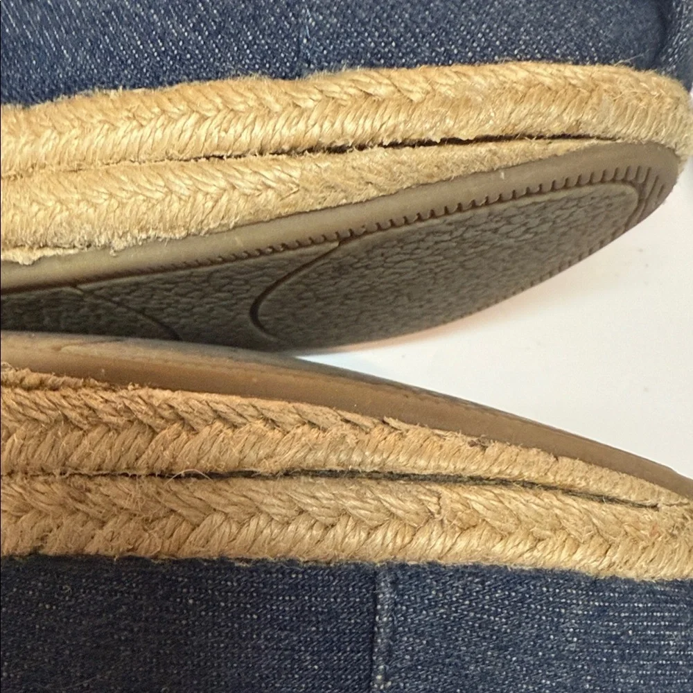 BOBS from Skechers Blue and Tan Espadrilles Slip-On Comfort. Denim